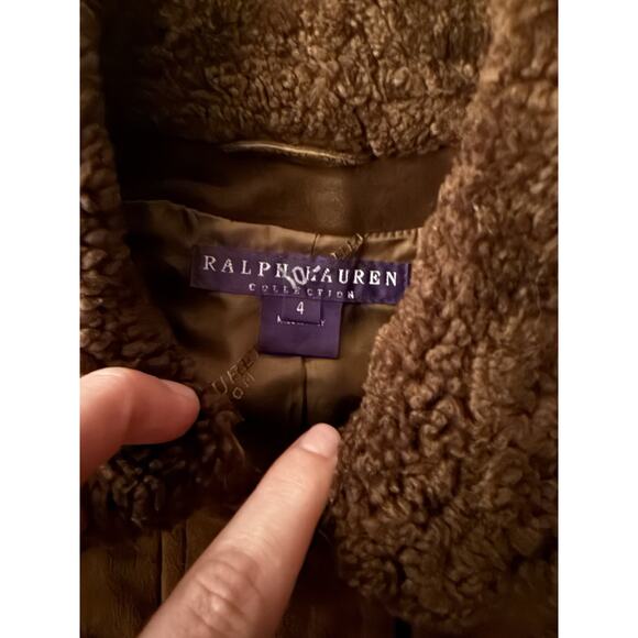 Ralph Lauren Collection Purple Label Shearling Suede Leather Brown Western 4 - Picture 2 of 9